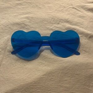 Heart-Shaped Blue Sunglasses